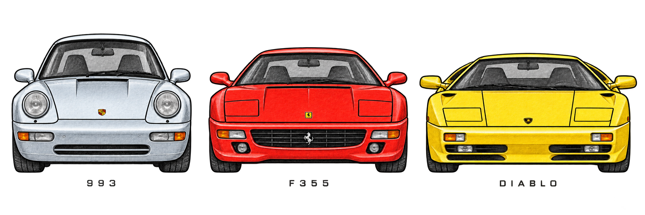 Illustration of a Ferrari F355